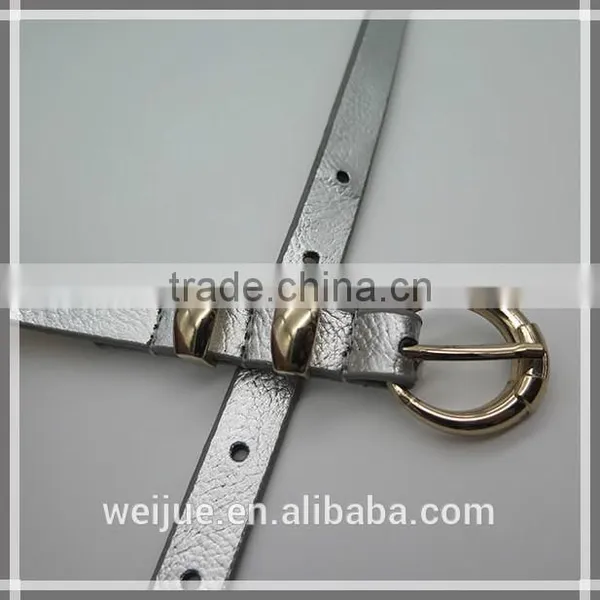 Simple Leather Skinny Belt With Alloy Buckle for Women