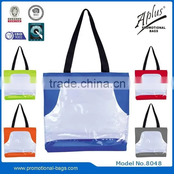Portable Plastic Transparent PVC Women Shopping Bag Tote Bags 8048# photo-4
