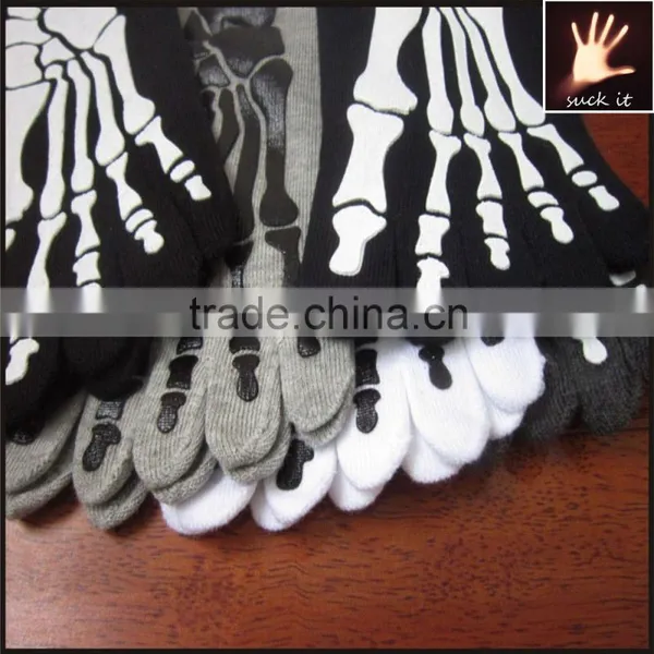 Women's Cotton Warmth Picture With Skull Funny Ankle Toe Socks photo-2