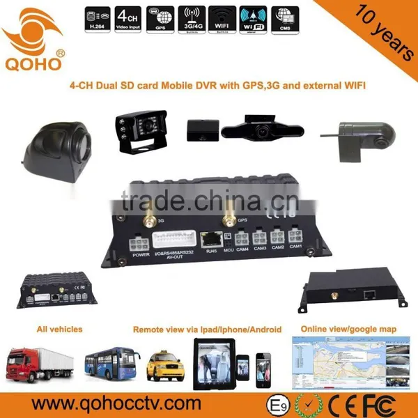 Two SD Card Vehicle Mobile Car DVR and 3G / 4G SIM Card,Anti-dust , Vibration Feature Quality Choice