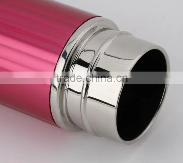Metal Flask With Ripple Surface/ Thermos Flasks With Pump/thermos Flask With Button Lid photo-2