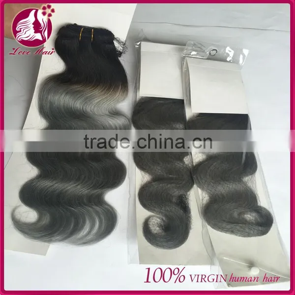 Virgin Human Wholesale Brazilian Omber Color 1B Grey Color Two Tone Braiding Hair photo-5