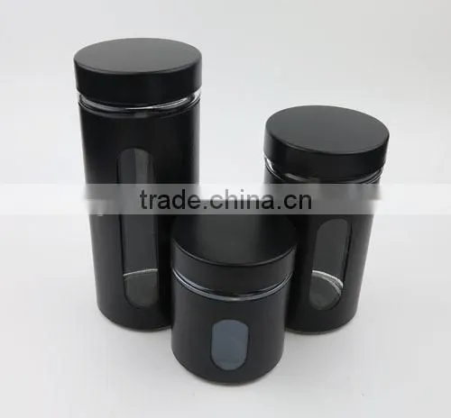 350ml Black Colored Iron Covered Glass Jar With Metal Screw Lid, Glass Coffee Jar photo-6