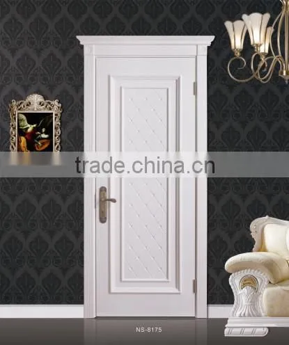 Simple Design Modern White Interior Solid Wooden Door photo-2