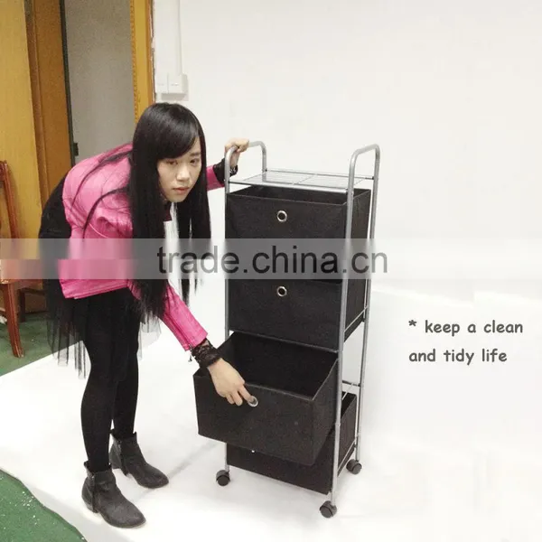 2 Layers Movable Storage Drawer Trolley With Wheel photo-6