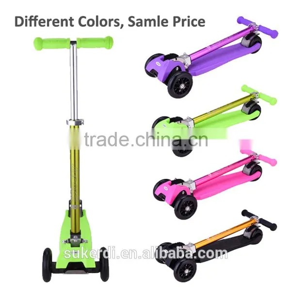 Beautiful Electroplated Aluminum T Bar Foldable 6-16 Years Old Child Scooter photo-2