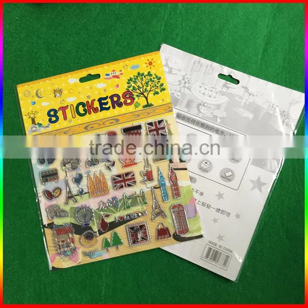 Embossed Famous Buildings PVC Stickers With Silver Edge photo-2