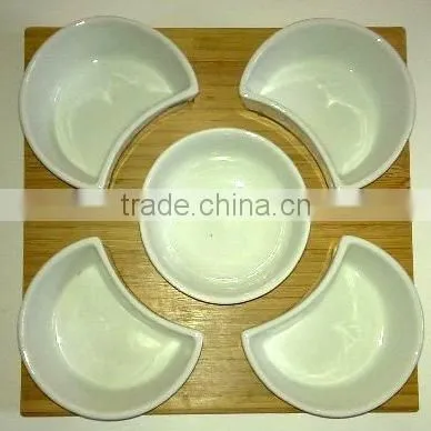 Cutting Board With Ceramic Bowl