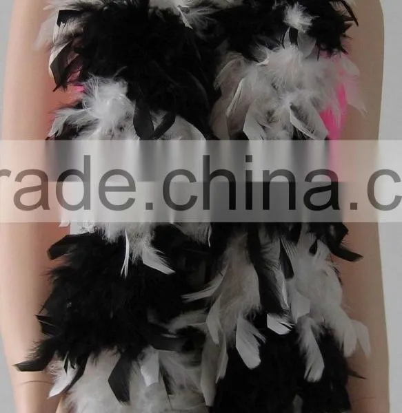 WHITE&BLACK 20S SLAPPER WOMEN FEATHER BOA/OSTRICH FEATHER BOA/TURKEY BOA