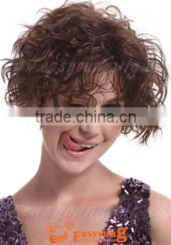 Fashion Synthetic Short Afro Curly Full Lace Hair Wigs for Black Women photo-3