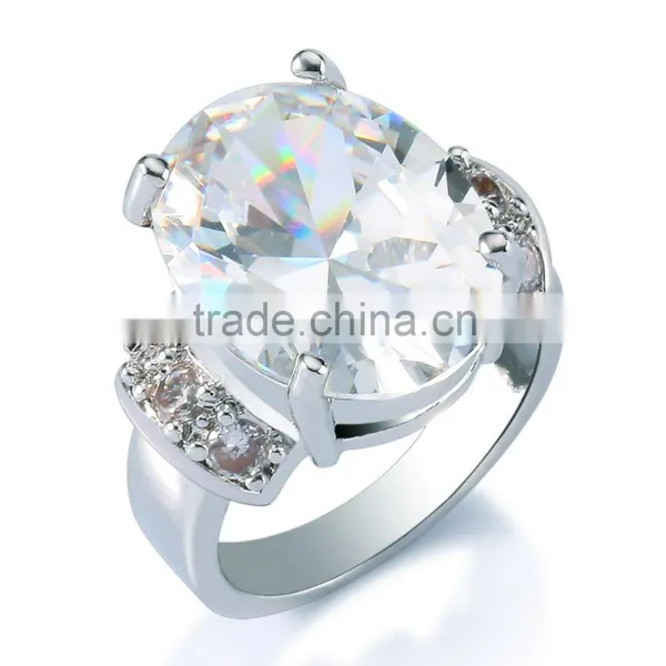 Hot Selling AAA+ Cubic Zirconia Ring White Gold Plated Jewelry Suitable Gift for Her