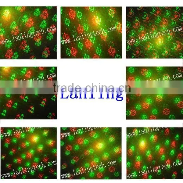 Christmas Decoration Lights 100mW RG 8Gobos Mini Twinkling Laser Light photo-2