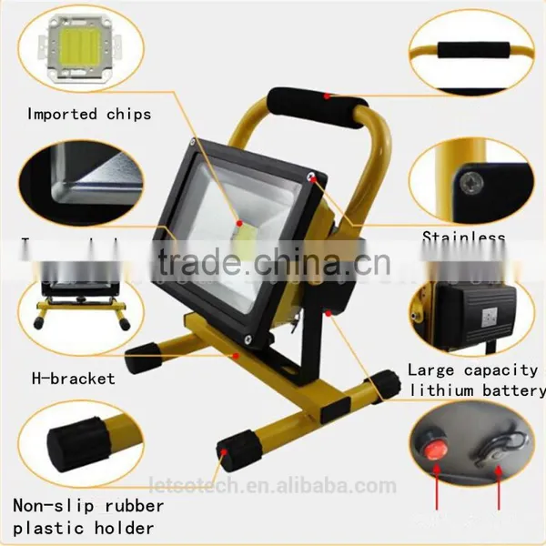 2016 New IP65 50w 100w Portable Rechargeable Floodlight Fishing Boat Led Flood Light With CE ROHS Warm White 3 Years Warranty photo-2