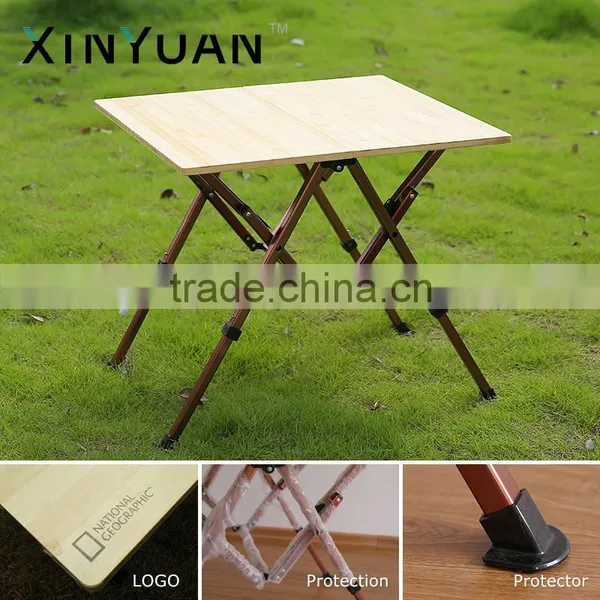China Height Adjustable Folding Bamboo Table Outdoor Use Supplier photo-3