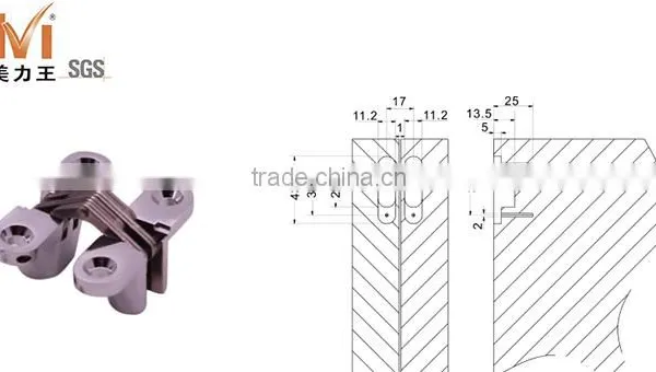 Furniture Hinge Type Invisible Cross Concealed Hinge photo-2