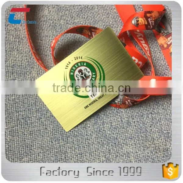 Custom Printed Brushed Credit Card Size Standard Gold Stainless Steel Metal Business Card photo-2