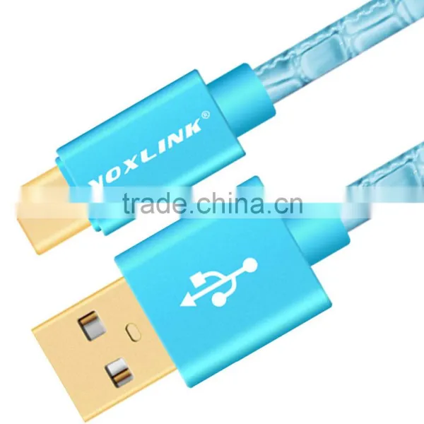 VOXLINK Colorful 5v 2a Gold Plated 2m Crocodile USB Typc c Charger Cable for Macbook photo-4