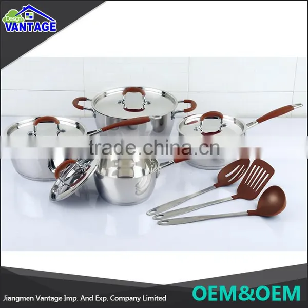 High Quality Stainless Steel Cooking Pot Color Coating Wholesale Cookware With Glass Lid photo-5