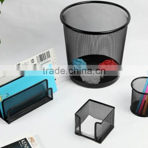 Office Supplier Modern Metal Mesh Wire Office Stationery Set Of 4 Pieces photo-2
