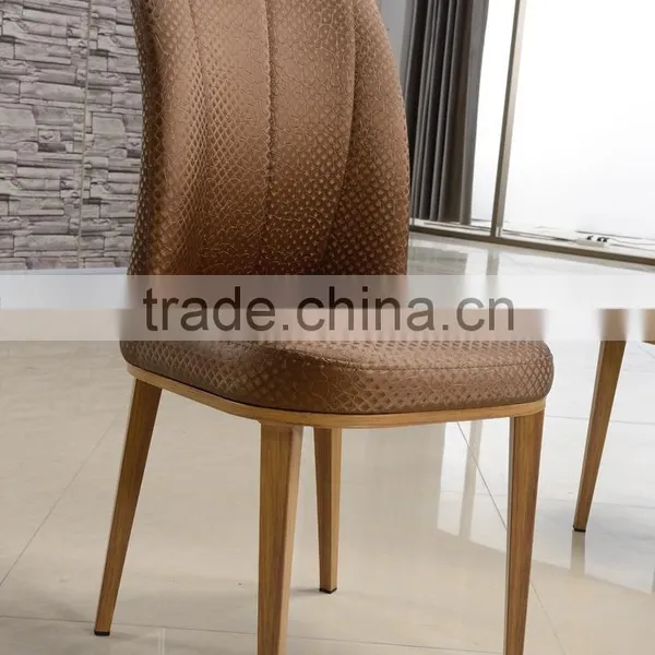 High Quality Woodgrain Stainless Steel Leather Dining Chair LQ-QT200 photo-2