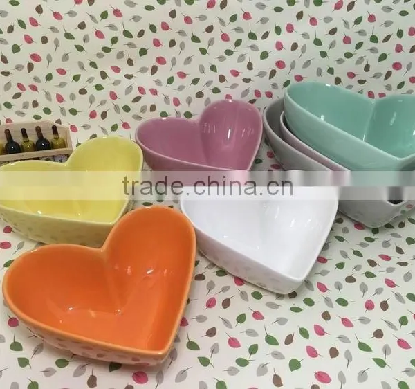 Stocked Heart Shape Sala Bowl,ceramic Soup Bowl for Microwave Oven photo-4