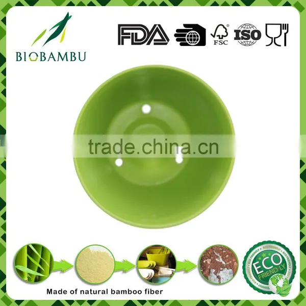 Low Price Best Design Eco-friendly Bamboo Fiber Flower Pot Seeding Pot photo-2