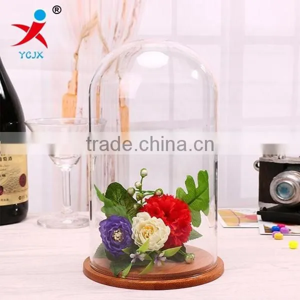 Clear Decorative Glass Dome With Black Wooden Base photo-3