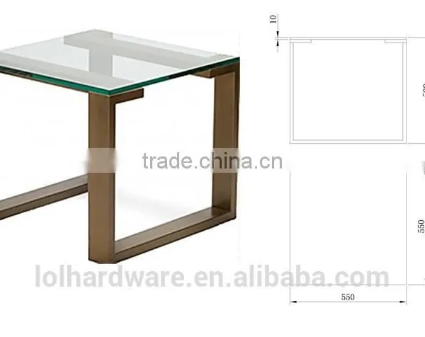 Bronze Polished Stainless Steel With Glass Top Side Table photo-2