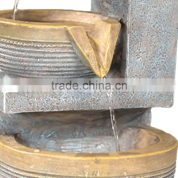 Three Tier Cascading Basins Tabletop Water Fountain With LED Light photo-5