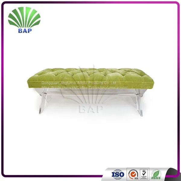 Luxury Bedroom Furniture Soft Cover Clear Lucite Bench Plexiglass Sex Sofa Chair With Acrylic Legs photo-5