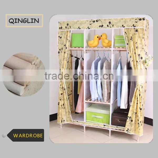 High Quality Fabric Coated Bedroom Furniture Wardrobe for Bedroom photo-4