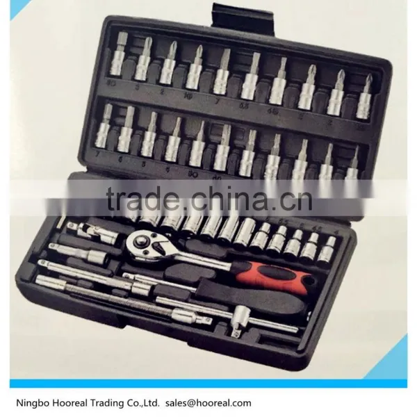 46pc 1/4'' Drive Socket and Bit Set - Metric - Hex Pozi Star Phillips Slotted,Socket Wrench,High Quality Hand Tools photo-2
