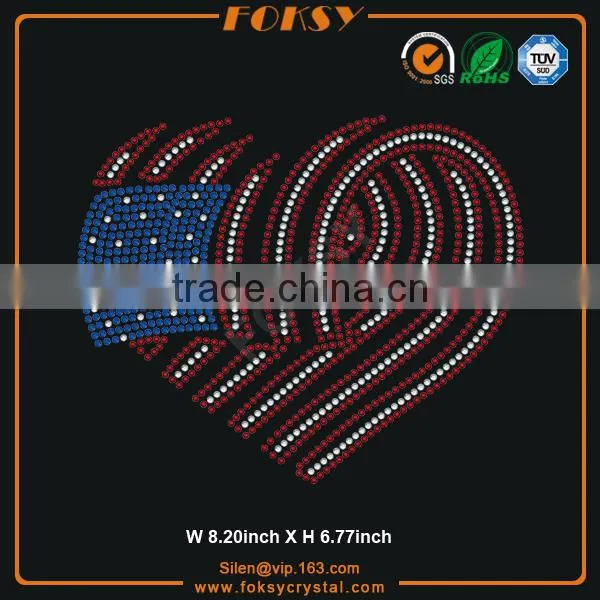 I Love America Rhinestone Heat Transfers for 4th of July