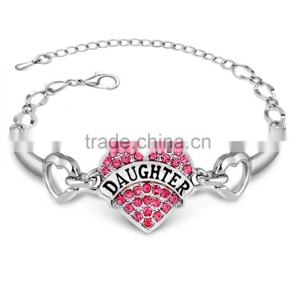 2016 Love Family Member Bracelet Zinc Alloy Heart Bracelet for Dear Aunt Bracelet Free Sample photo-5