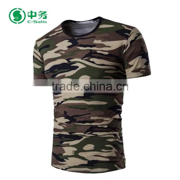 New Style Summer 100% Cotton Short Sleeve Camouflage Printed T Shirt for Men photo-2