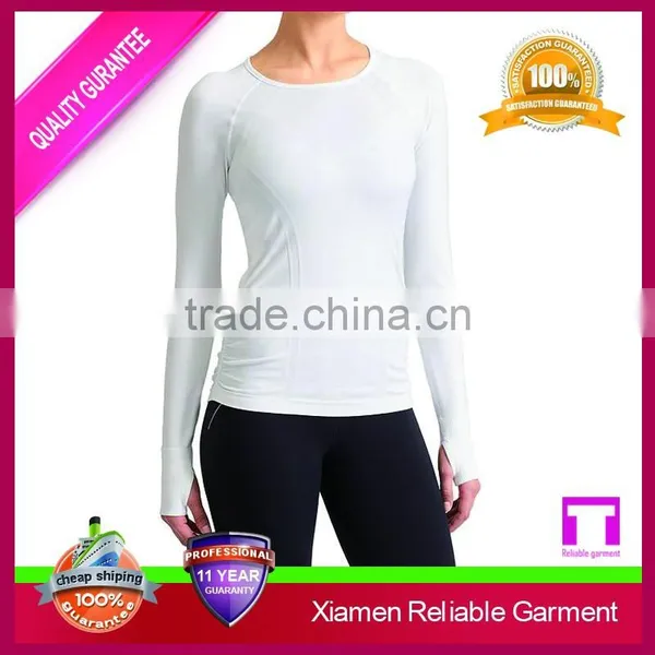 Wholesale Compression Plain Modal Cotton Spandex Women's t Shirt Gym Clothing for Yopa Wear photo-4