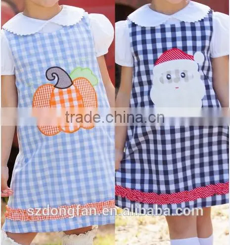 2017 Latest Children Halloween Clothing Kids Boutique Pumpkin Applique Dress New Girls Holiday Dress photo-2