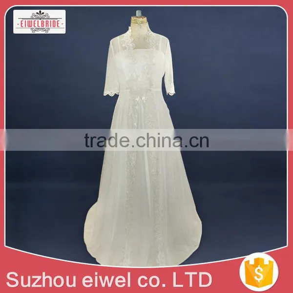 Western New Strapless Corset Wedding Dress photo-3