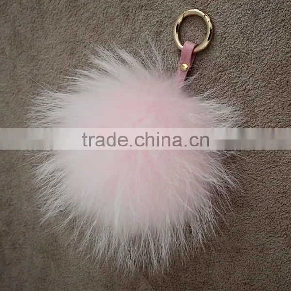 Myfur New Design Charm Bag Key Chains Real Raccoon Fur Pom Accessories photo-3