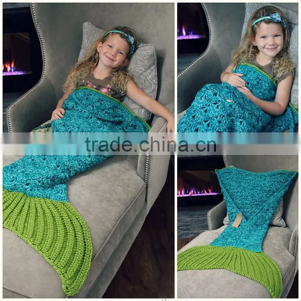 Kids Gifts Crocheted Mermaid Sale Gifts Crocheted Knit Blanket Sofa Beach Quilt Manufacturer photo-3