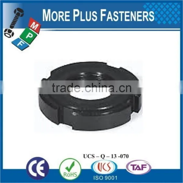 Made in Taiwan Hook Spanner Metric Fine Nylon Insert Round Type Black Phosphate Slotted Steel Round Spanner Nut photo-3