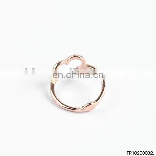 Heart Shape Simple Ring for Women Gift Gold Plated Ring photo-4