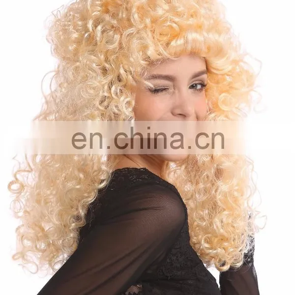 Carnival Blond Huge Curly Wigs P-W220 photo-6