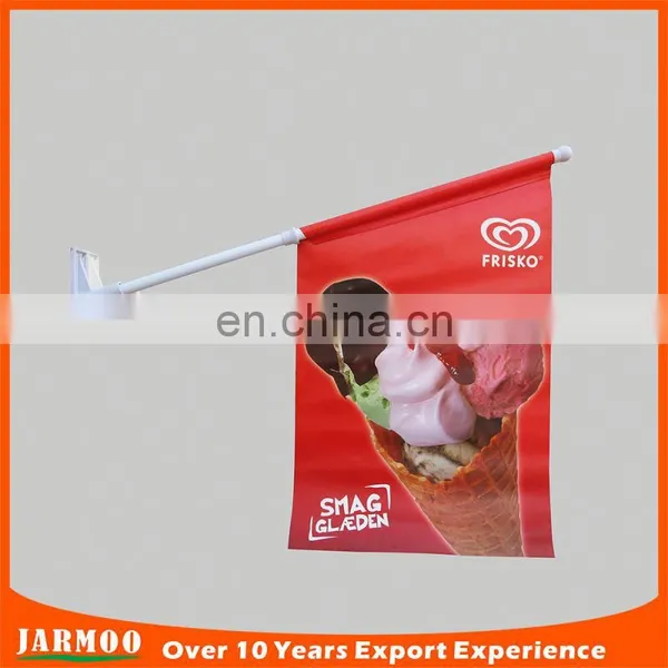 Customized Shape Festival Wall Mounted Flagpoles Banner Flags