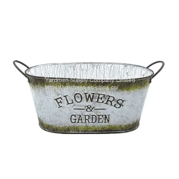 2018 Europe Style Design Galvanized Finish Metal Flower Pot Container photo-2