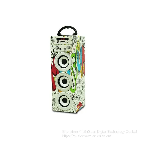 New Style Graffiti Wooden Bluetooth Speaker Portable Outdoor Wireless Speaker