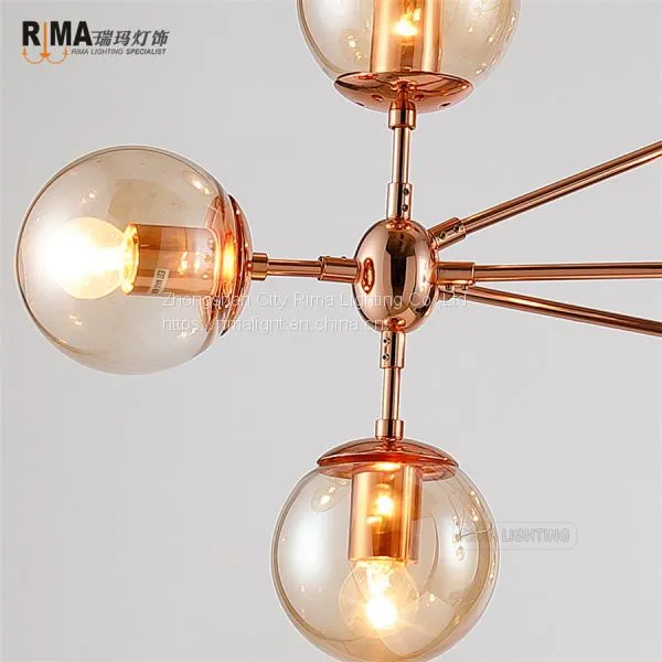Rima Lighting New Model Indoor Ceiling Fancy Rose Gold Pendant Light With Glass Ball photo-3