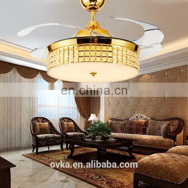 European Luxury Living Room Bedroom Crystal Lamp LED Decorative Stealth Ceiling Fan Fan Lights Restaurant Lights Direct photo-3