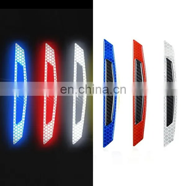 2pcs Car Carbon Fiber Reflector Sticker Auto Reflective Strip Motorcycle Decoration Red Reflective Stickers Exterior Accessories photo-2