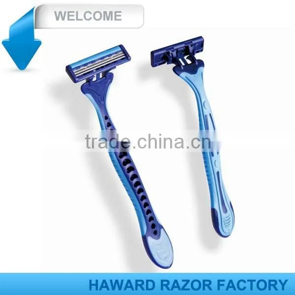 D316L High Quality Razor Triple Blade Pivoting Head Disposable Razor photo-2